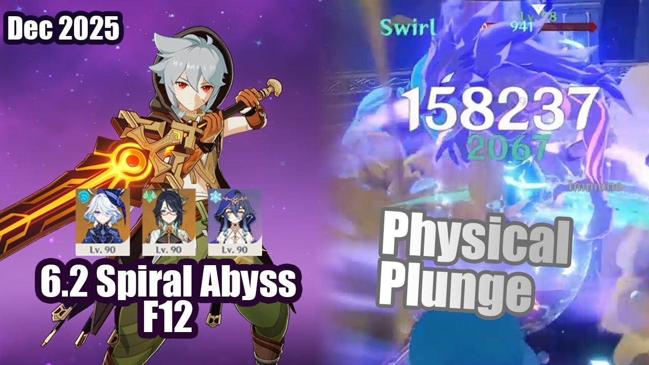 Razor Physical Plunge | Luna III (6.2) Abyss F12 Second Half | Razor Log | Genshin Impact
