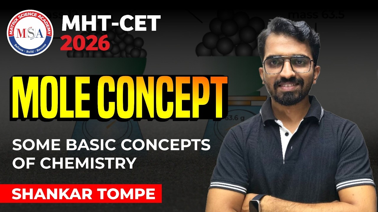 Mole Concept – One Shot Revision | MHT CET 2026 | Complete Chapter | Shankar Sir