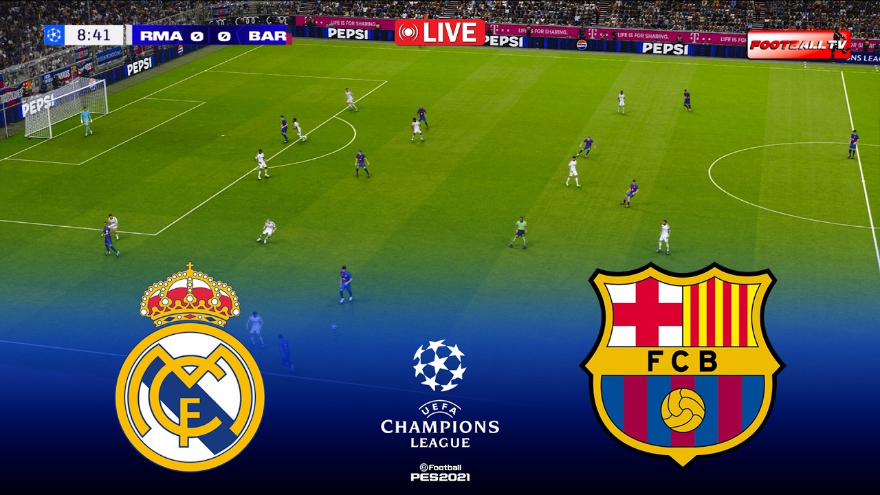🔴LIVE : Real Madrid vs Barcelona - UEFA Champions League 2026 en vivo | Pes 21 Gameplay Simulation