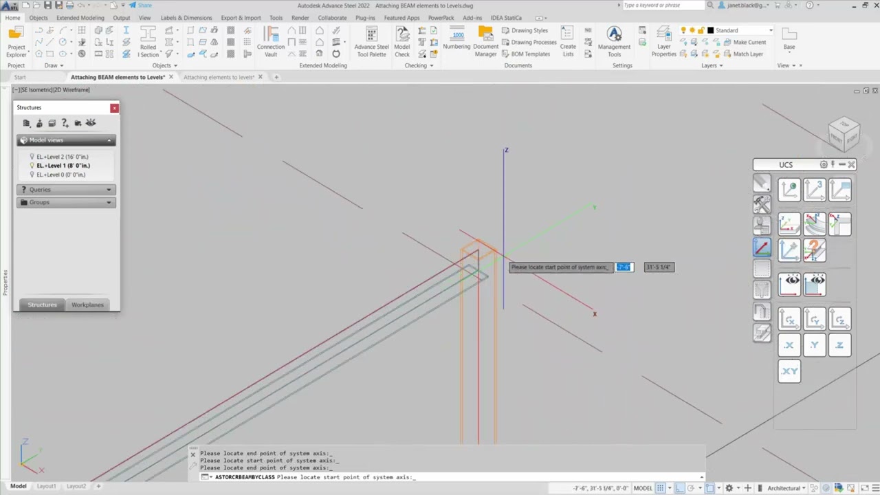 Advance Steel Project Explorer: Learn to use levels