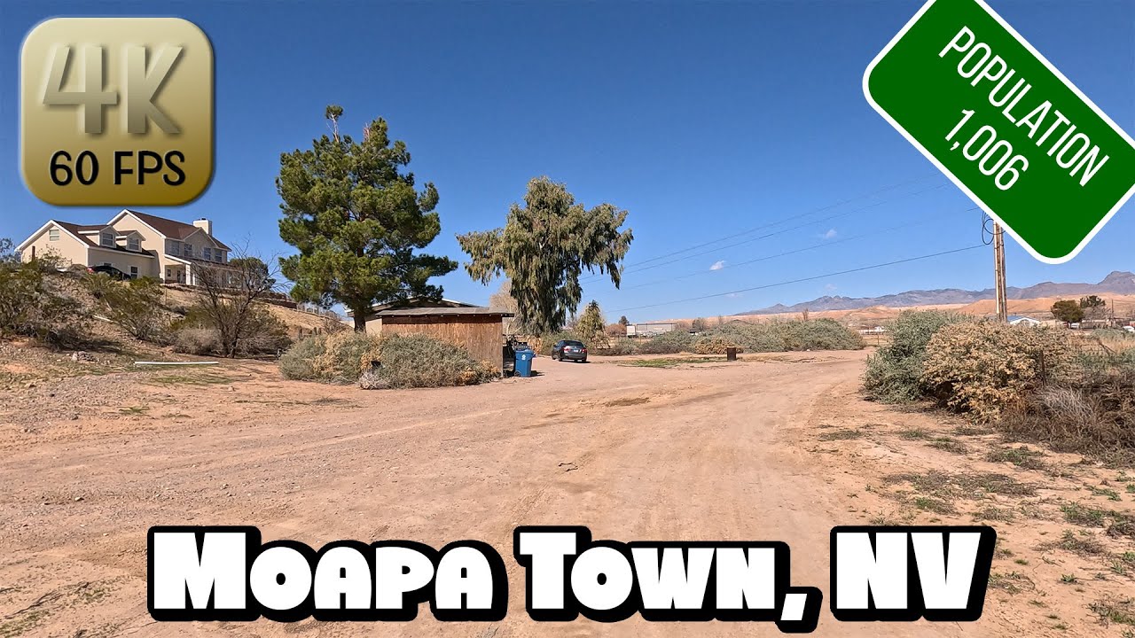 Driving Around Rural Desert Town Moapa, Nevada in 4k Video