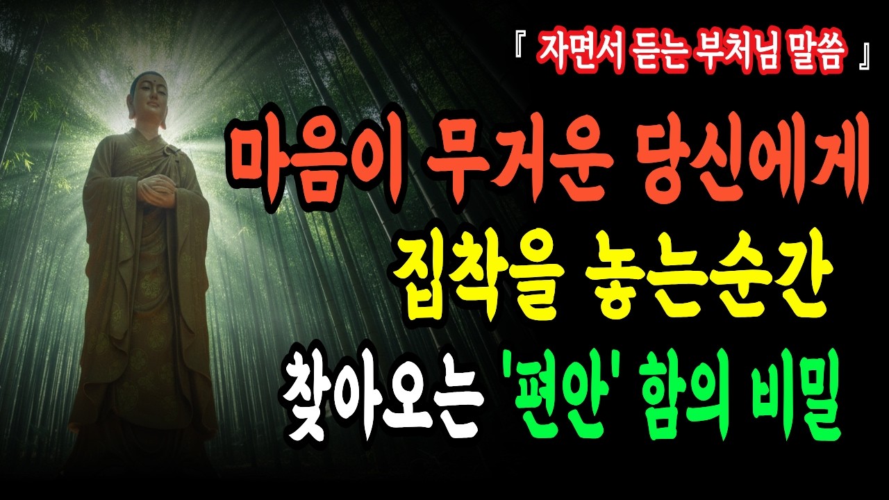 자면서 듣는 부처님 말씀  I 마음이 무거운 당신에게… 집착을 놓는 순간 찾아오는 편안함의 비밀 I 석가모니 가르침 I 불교철학