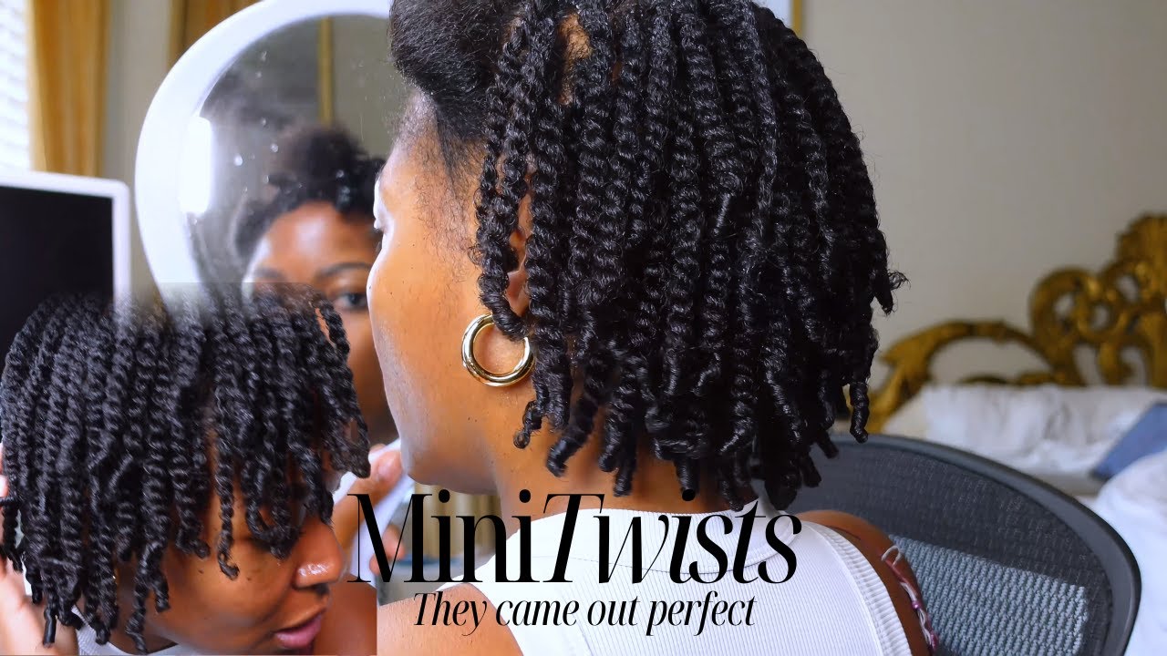 Mini twists on natural 4a/4b hair | Protective Style