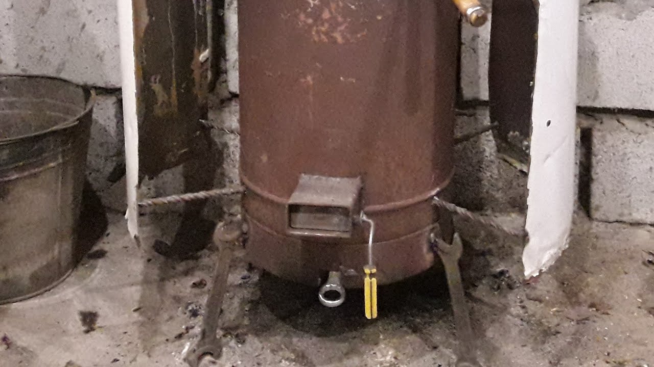 Печка буржуйка из газового баллона
