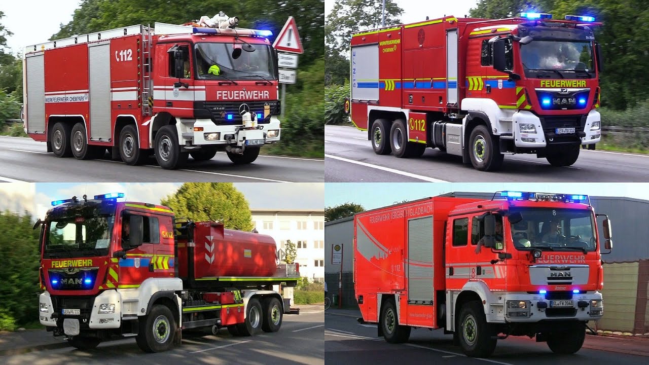 [INDUSTRIEBETRIEB in VOLLBRAND!] GROẞBRAND in LEVERKUSEN - WERKFEUERWEHR & MEHR | Einsatzfahrten