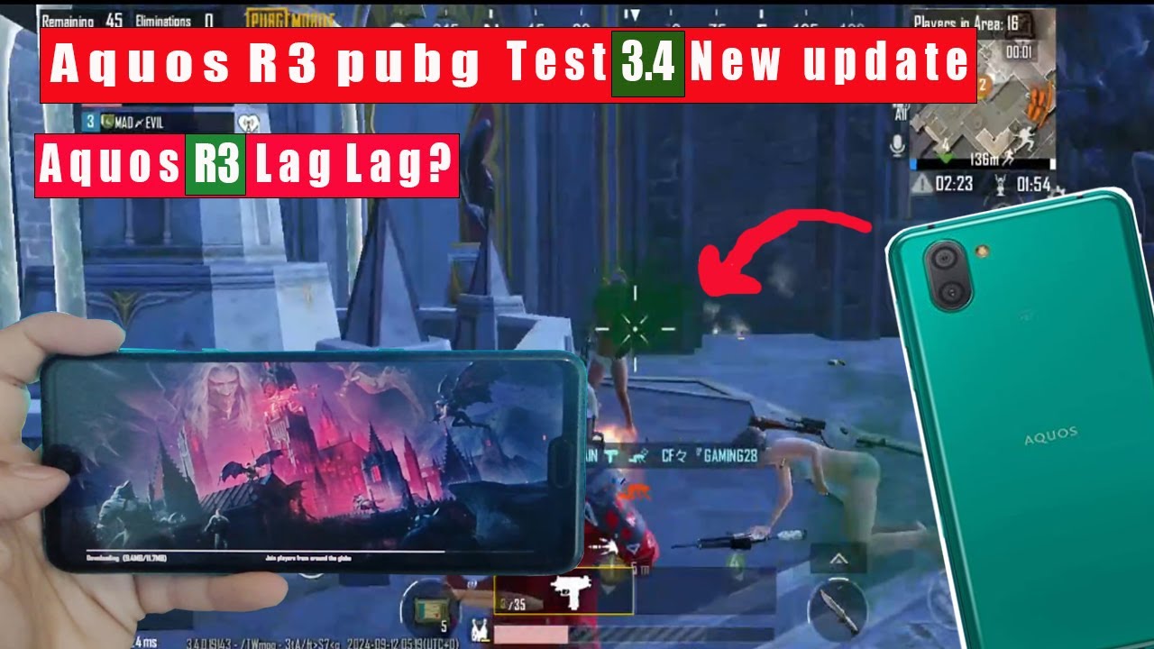 Aquos R3 pubg test 2024 | Aquos R3 Pubg Test 3.4 | New update | Pubg Test 2024 😱