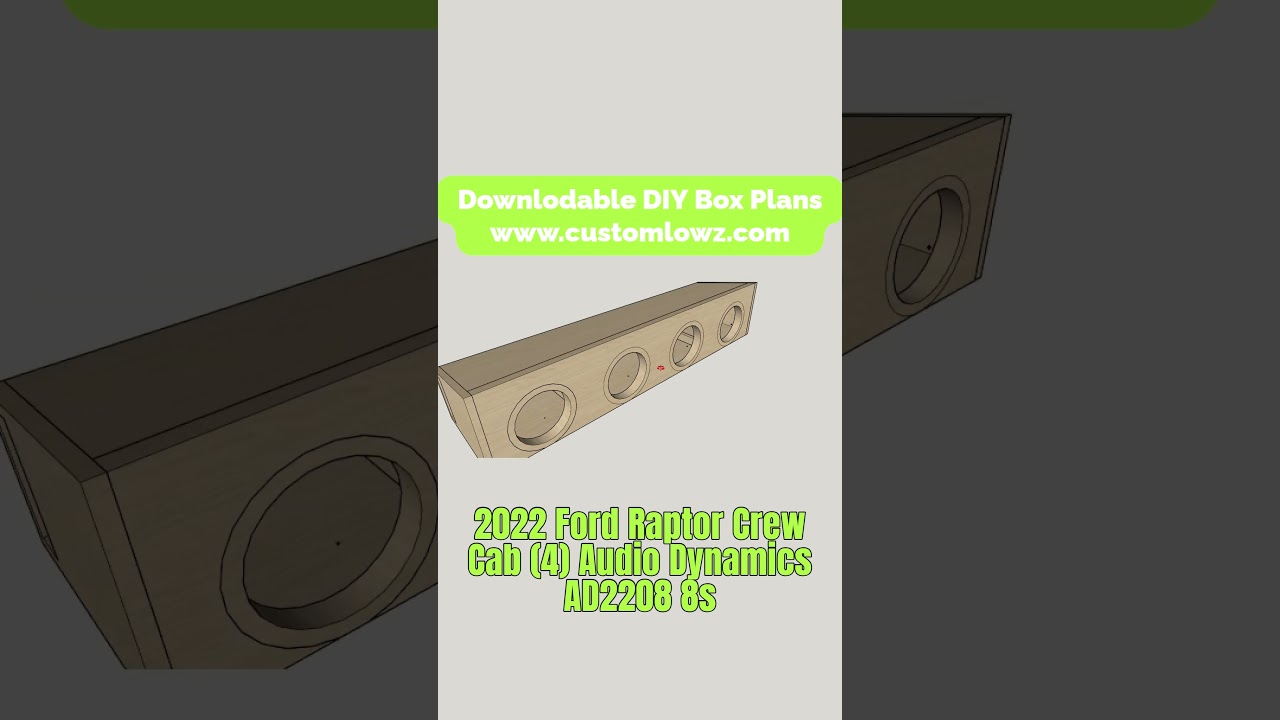 Планы для Ford Raptor Crew Cab 4 Audio Dynamics AD2208 8s, комплектация 2022 года, сабвуфер 