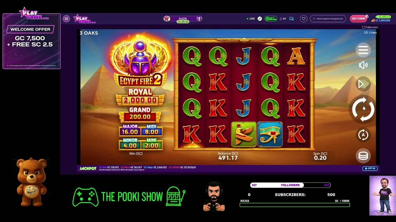 RESTREAM OF POOKISLOTS TUESDAY 13TH PLAYFAME PLAYTOGETHER STREAM 
