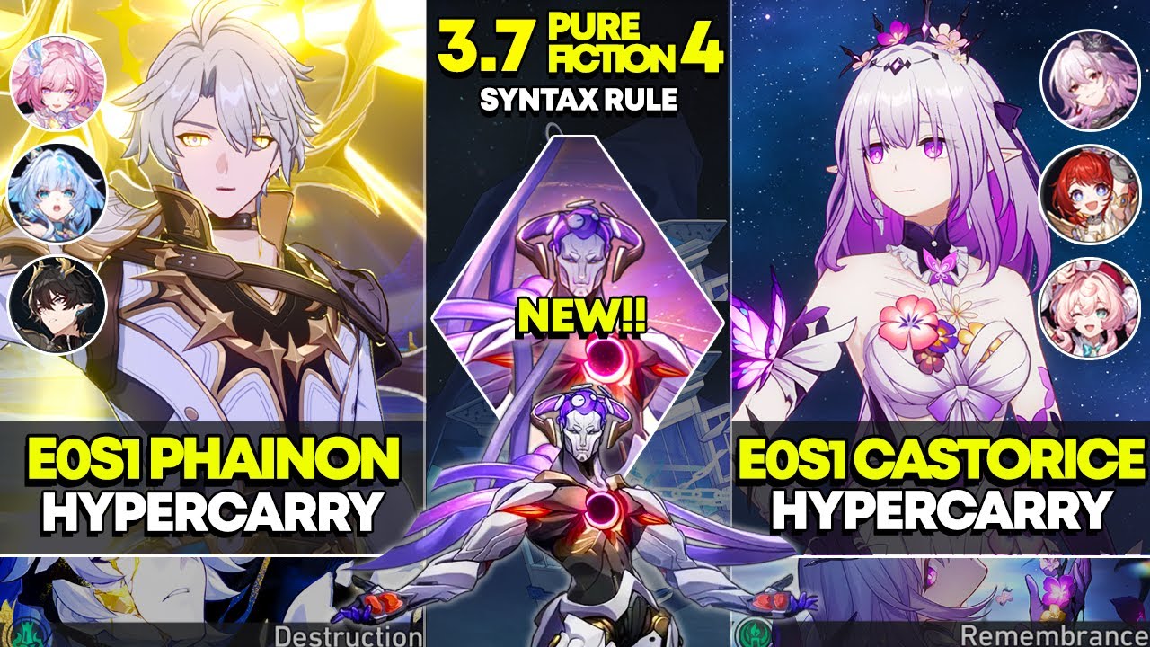 E0S1 Phainon Hypercarry и E0S1 Castorice Hypercarry | Pure Fiction 4 | Honkai Star Rail 3.7