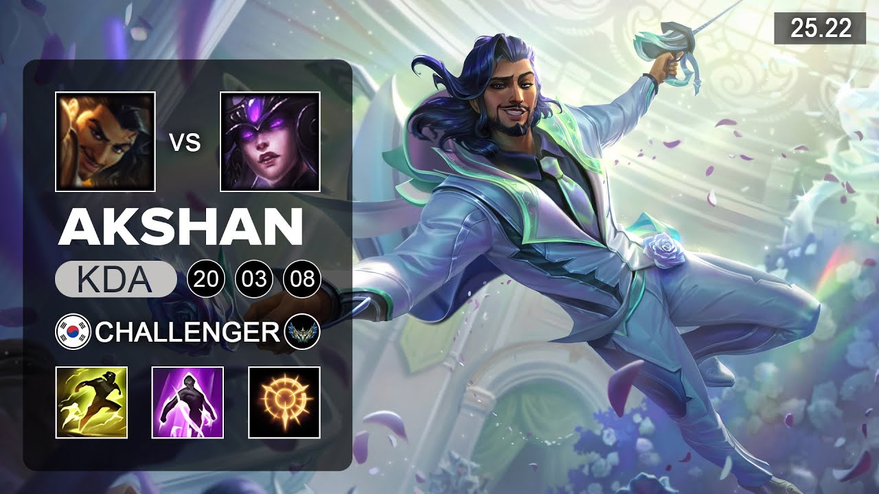 Akshan vs Syndra Mid -KR Challenger - Patch 25.22 Season 15