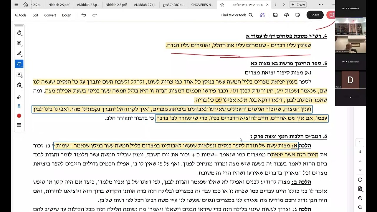 Mitzvas Sipur Yetzias Mitzrayim | Agudah Shiur By Rav Asher Weiss Shlit