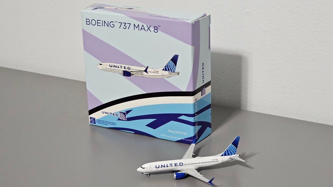 NG Model 1/400 United Airlines Boeing 737 MAX-8 (N37318) Model Airplane Review