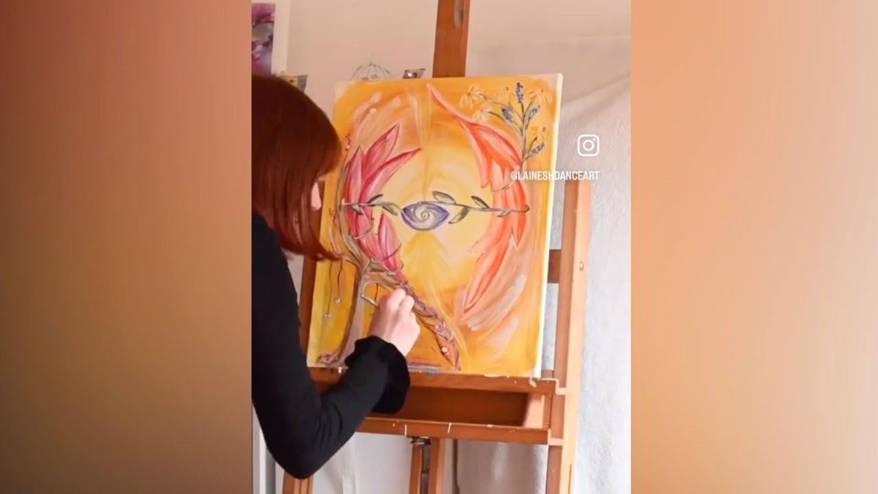 Intuitive energetic painting | Soulworld | Acrylic painting process in time lapse | La'inesh Art