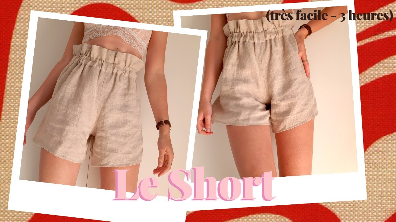 COMMENT COUDRE UN SHORT TAILLE HAUTE [ ÉLASTIQUE ] / SHORT PAPER BAG I TUTO DÉBUTANT I Marion Louisa