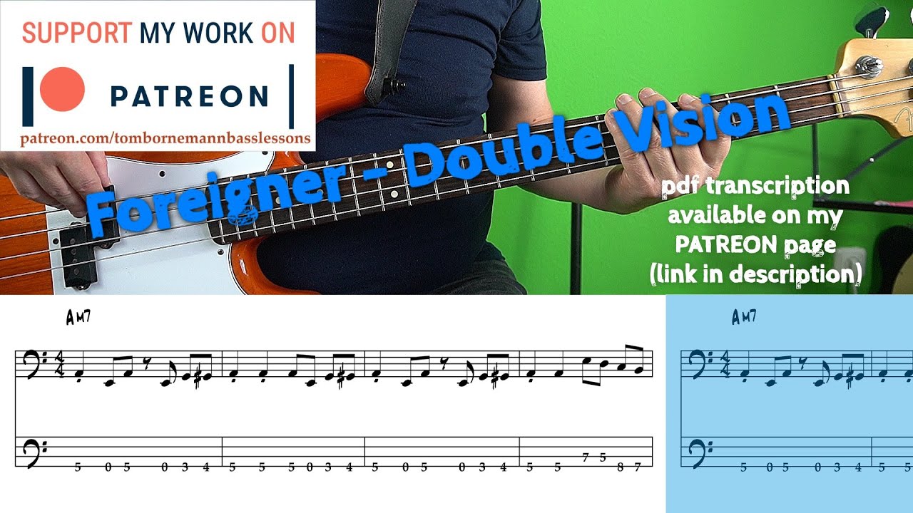 Foreigner - Double Vision (Bass cover with tabs)