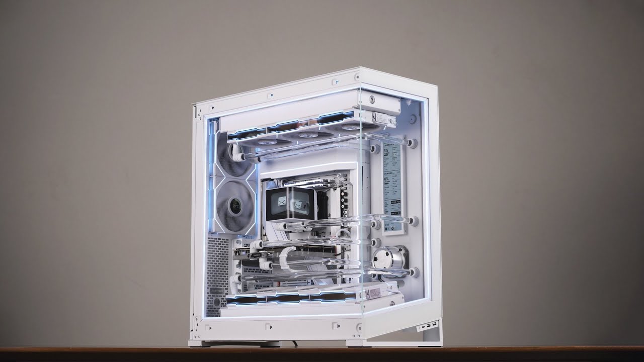 RTX 5090 Custom Water Cooling Build 💦 NV9 + X870E TACHYON ICE | Ultimate PC Setup