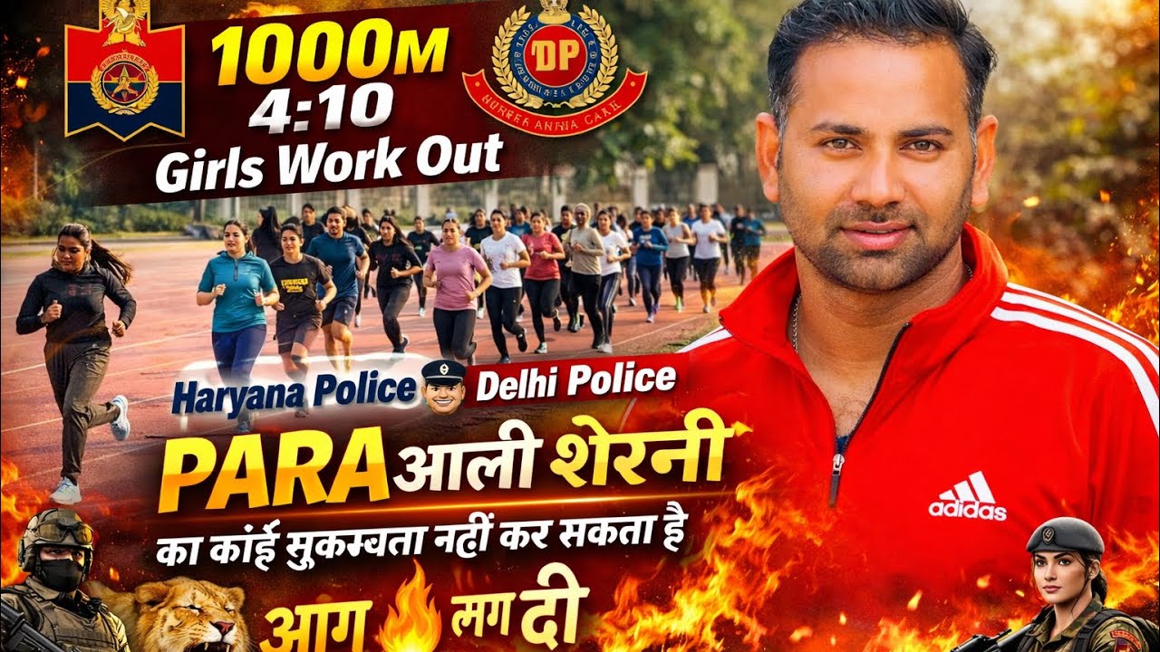 1000M 4:10 min लड़कियों Haryana Police Delhi Police // PARA DEFENCE ACADEMY ROHTAK #viralvideo 