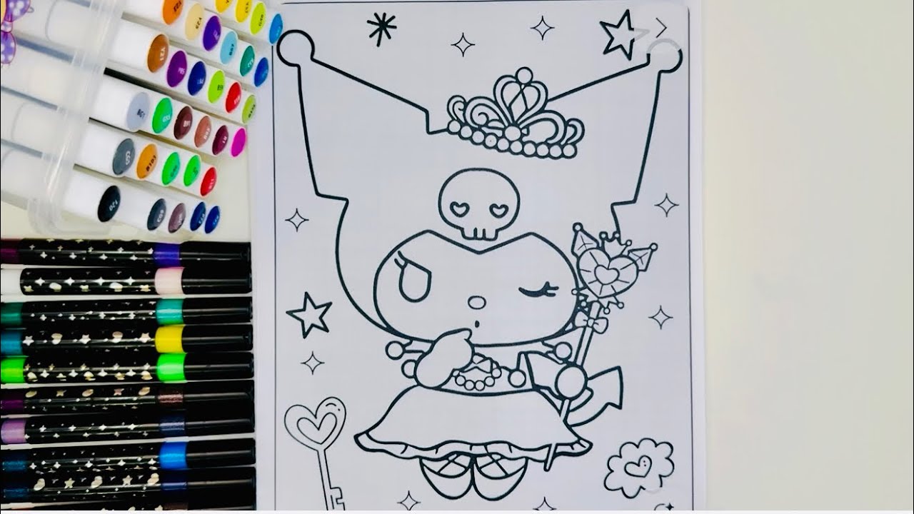 Princess Kuromi💜 Coloring time with me🪄| ASMR| Satisfying &Relalaxing 