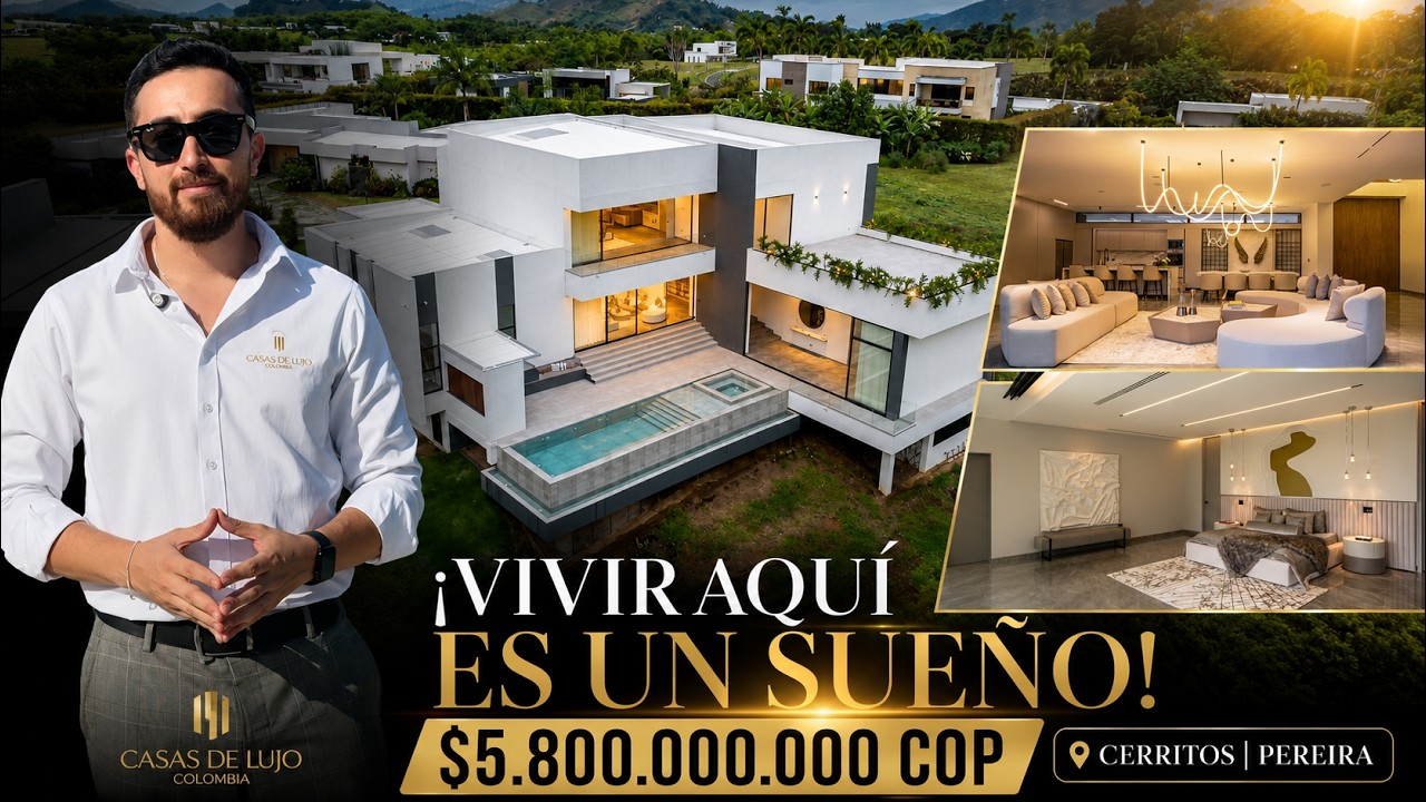 Mansión de Lujo en Cerritos Pereira con Cine y  Piscina | Tour Exclusivo