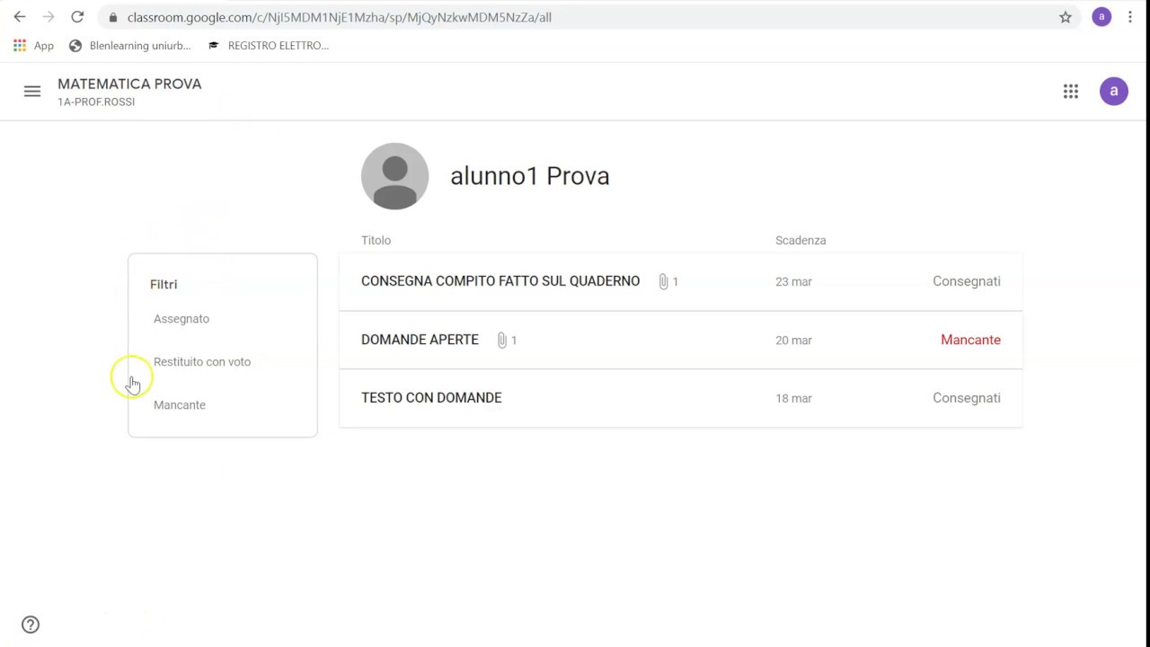 xAlunni: CONSEGNA FILE o la FOTO del proprio compiti in LAVORI