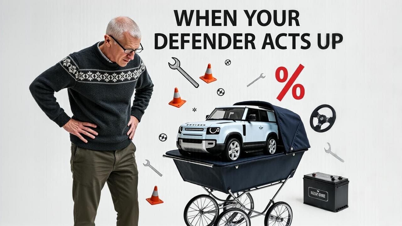 О нет! - У нового Defender 90 L663 разрядился аккумулятор, и он выбросил игрушки из коляски!