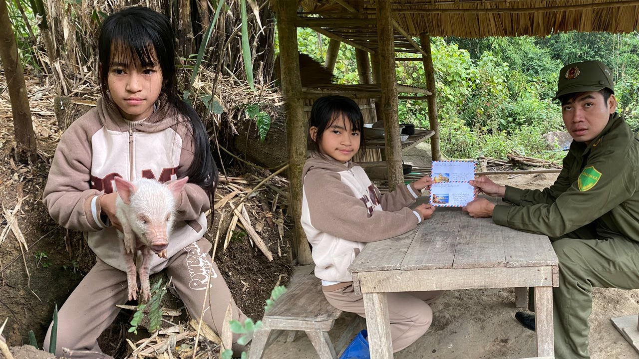 The orphaned girl rescues the wild boar.  thanks michael and Genmatala for sending the gift to her