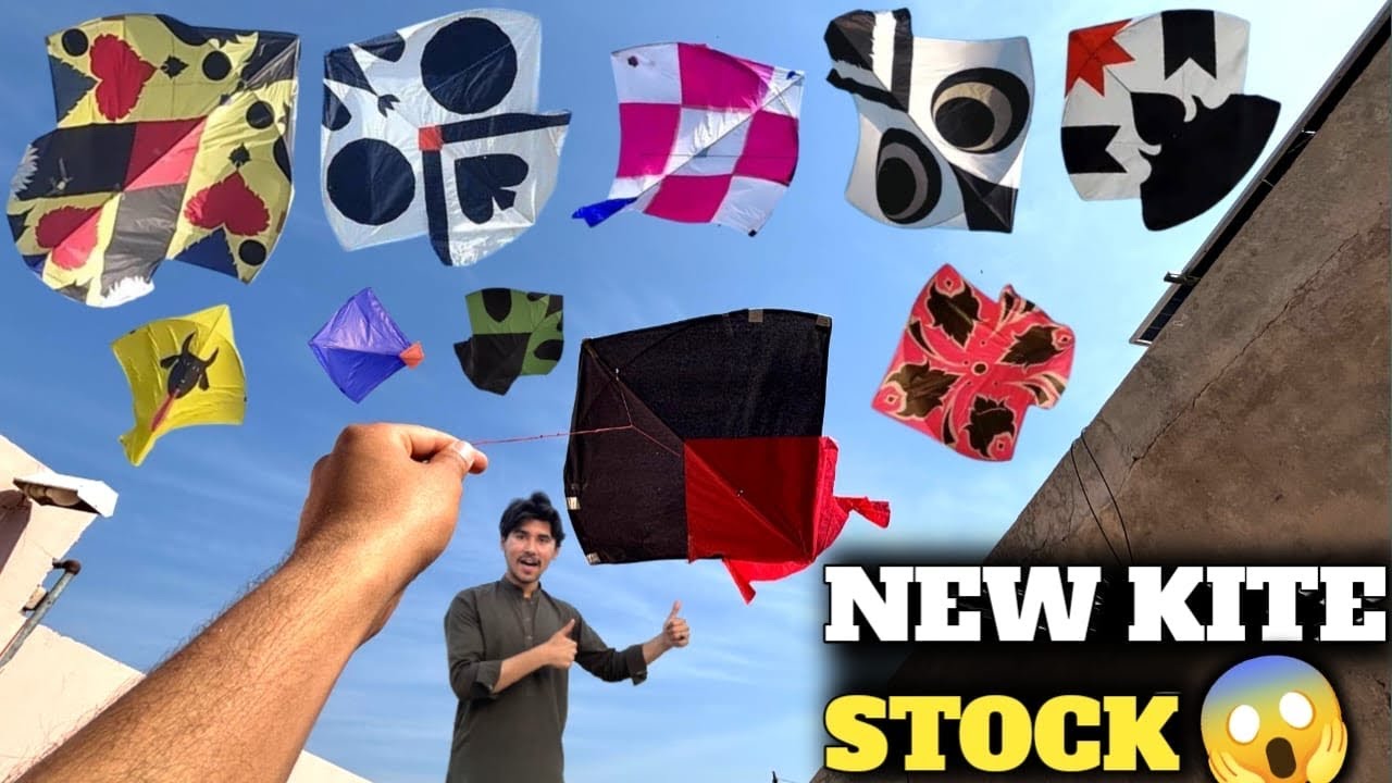 New kites buy kr li😍 || Kite collection min new kites ki entry || 5 Tawa big kite ki flying😱 ||Kite🪁