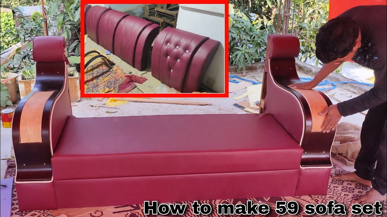 how to make 53/59 leather sofa set kaise banaya jata hai sofa measurement