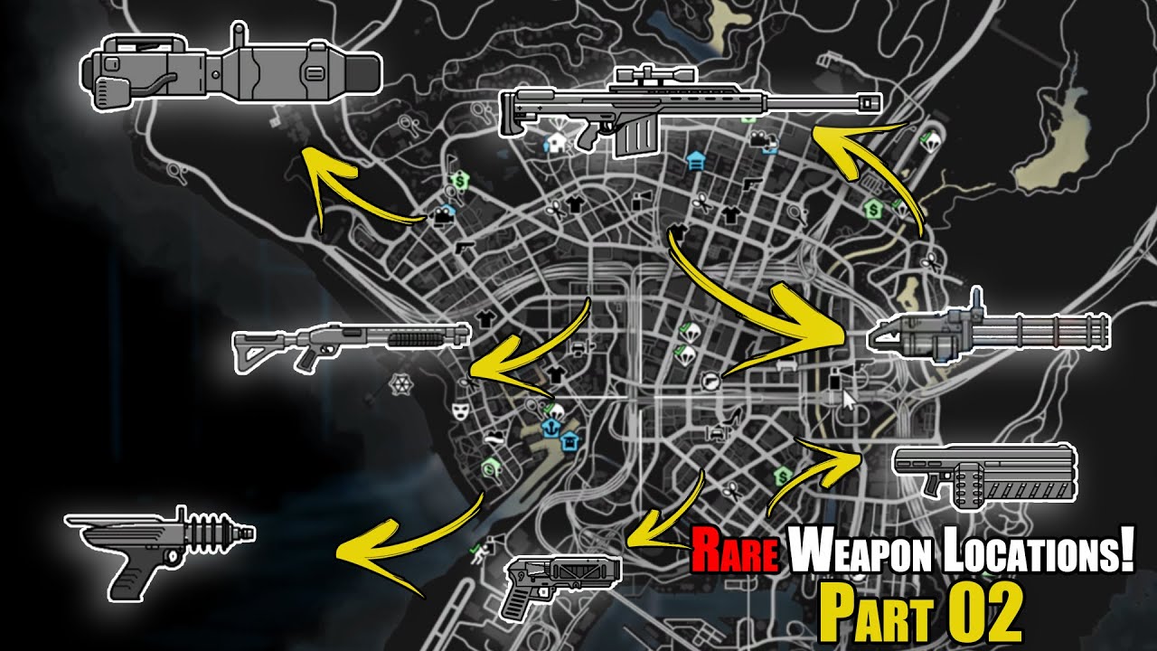 GTA 5 - All Secret and Rare Weapon Locations! (PART 02)