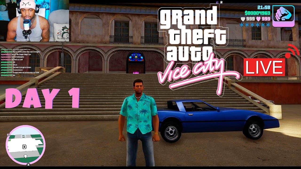 Playing GTA Vice City Day 1 live 