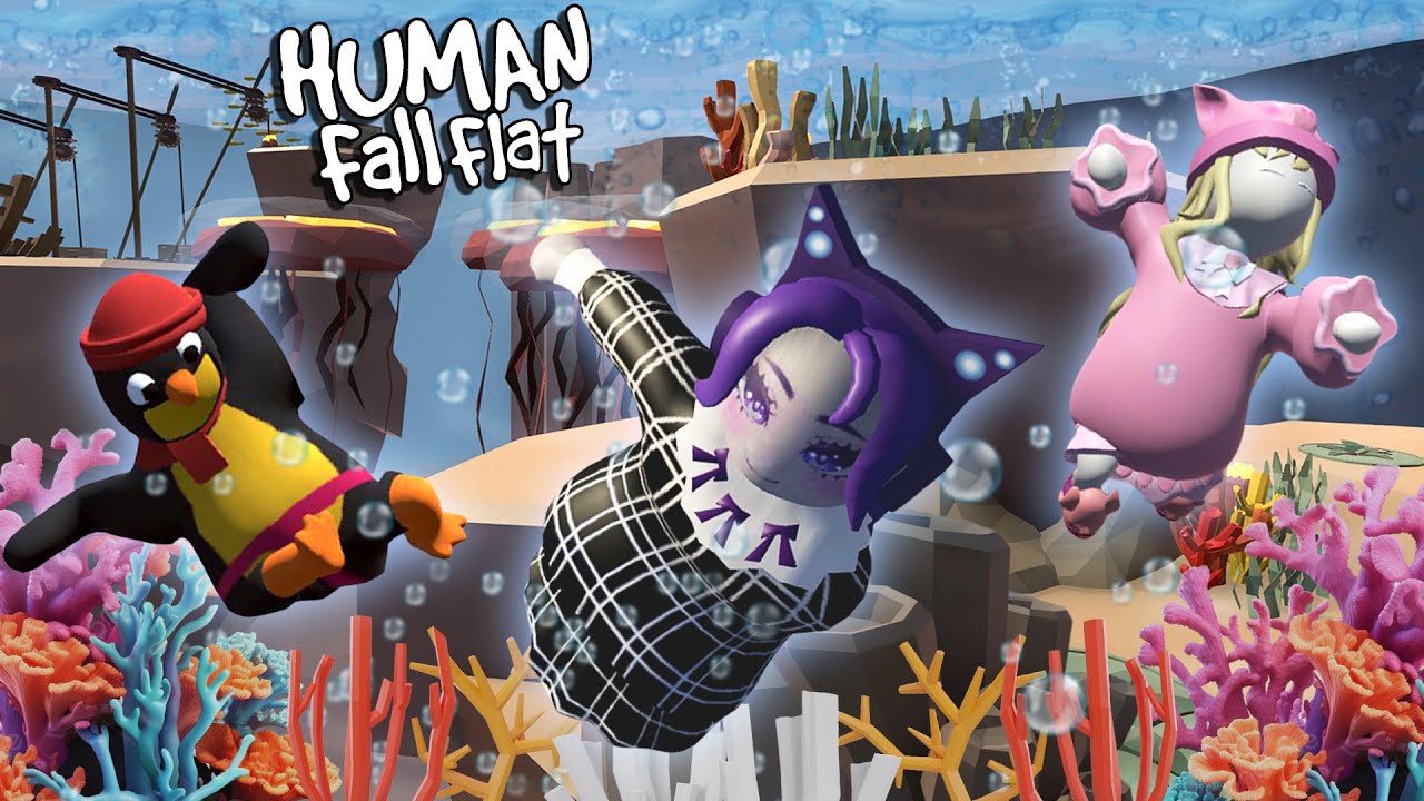 ¡Nos AHOGAMOS de risa! 😂 💦 en el mapa BAJO EL AGUA de Human Fall Flat  #TeamGritón