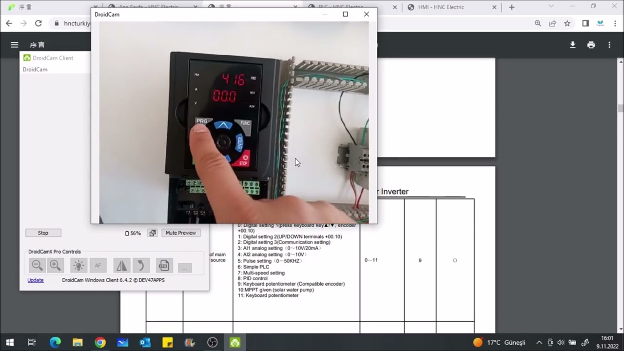 HNC HV100 Üstünden Start Stop - Pot ve Buton İle Frekans Ayarı | HNC Elektrik Sürücü Eğitimi - 3