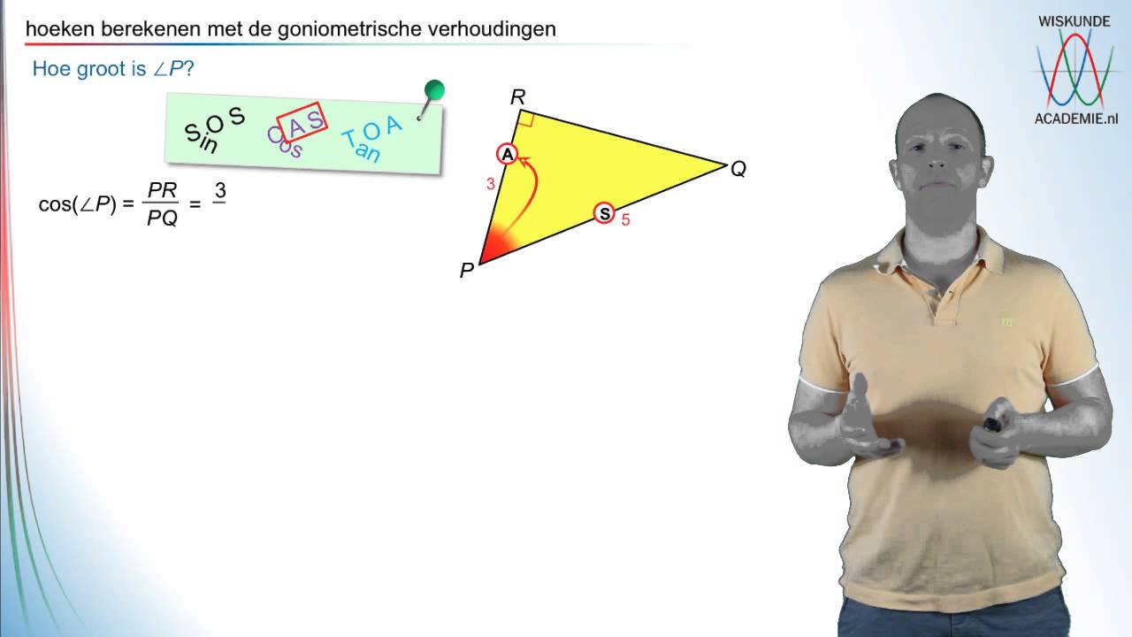 Goniometrie - hoeken berekenen met SOS CAS TOA - WiskundeAcademie