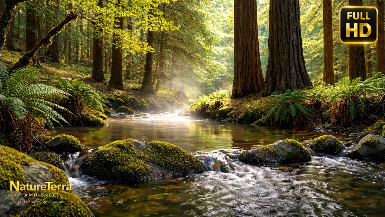 Pacific Northwest Rainforest Creek | Forest Water Ambience ASMR Sleep, Study, Relaxation 10 Hours