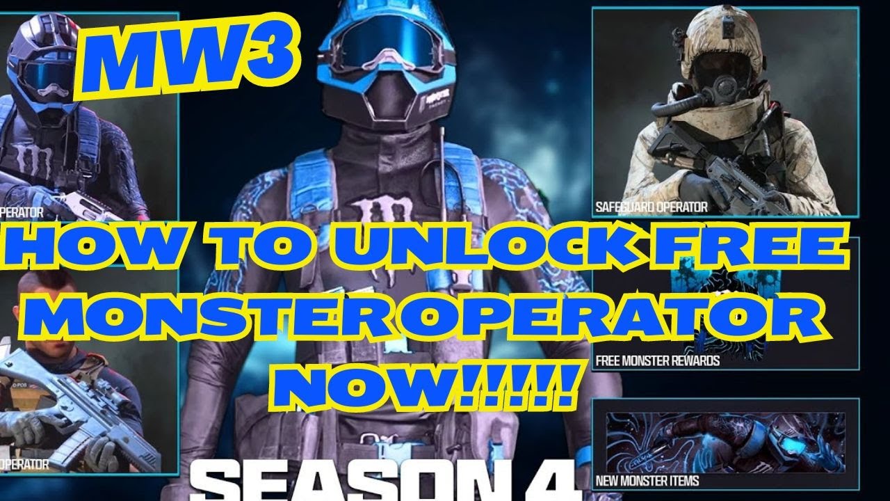 MW3-HOW TO UNLOCK MONSTER OPERATOR FREE NOW !!!! SEASON 4 !!! (LOW PROFILE )