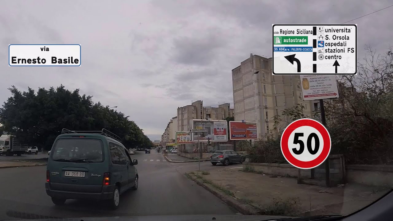 I - In giro per Palermo - Viale Regione tratto A19dir-Innesto SS624-Palazzo dei Normanni