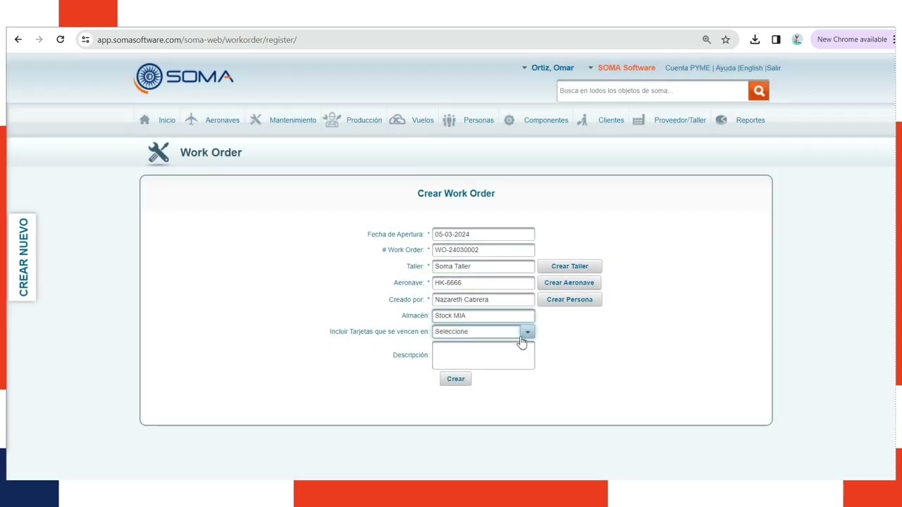How to create a Work Order? SOMA Software - Aviation Maintenance Software