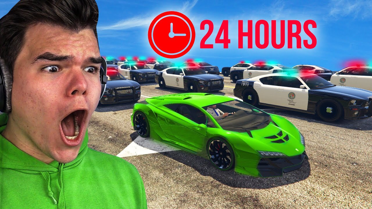 Playing GTA 5 For 24 Hours Without BREAKING LAWS!