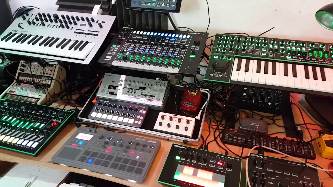 How My Studio Works - MIDI Connections and Using Korg Electribe 2 to Control Everything(No PC)