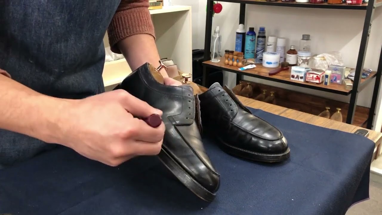 【専門店】40年前のジョンロブ(バロス)を磨きます【靴磨き/shoeshine/john Lobb】