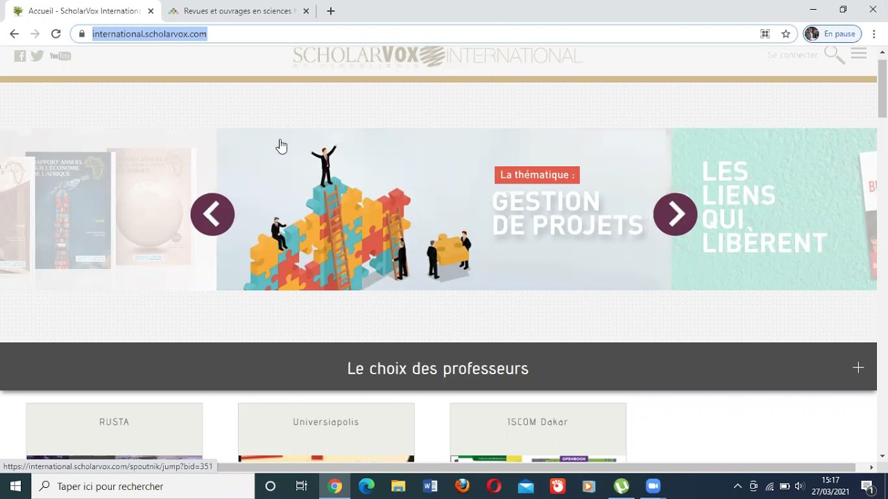 Séance visioconférence du 27 03 2021