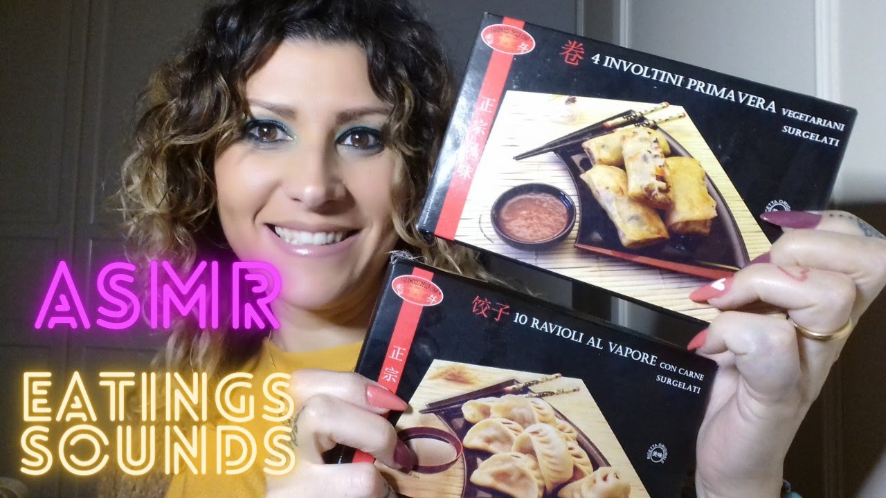 Asmr Ita // Mukbang Involtini Primavera & Ravioli Al Vapore // 吃的声音 🍜🍲🍥Eating sounds