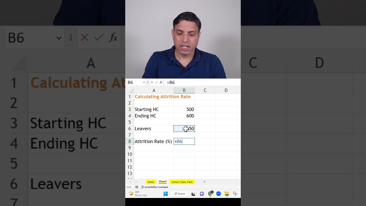 Attrition Rate Formula | Excel for HR