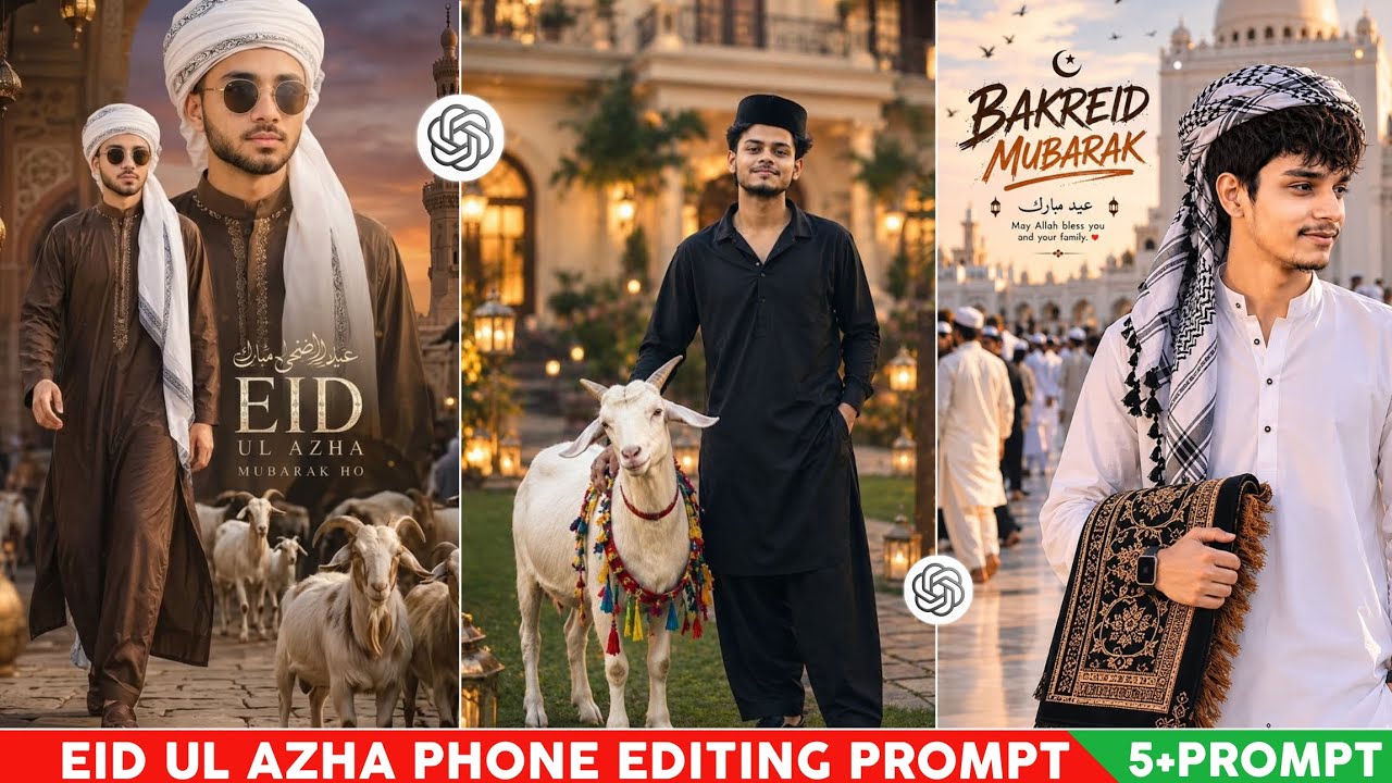 Eid Al Adha Ai Photo Editing Prompt | ChatGPT Eid Mubarak Photo Editing | Bakra Eid 2026