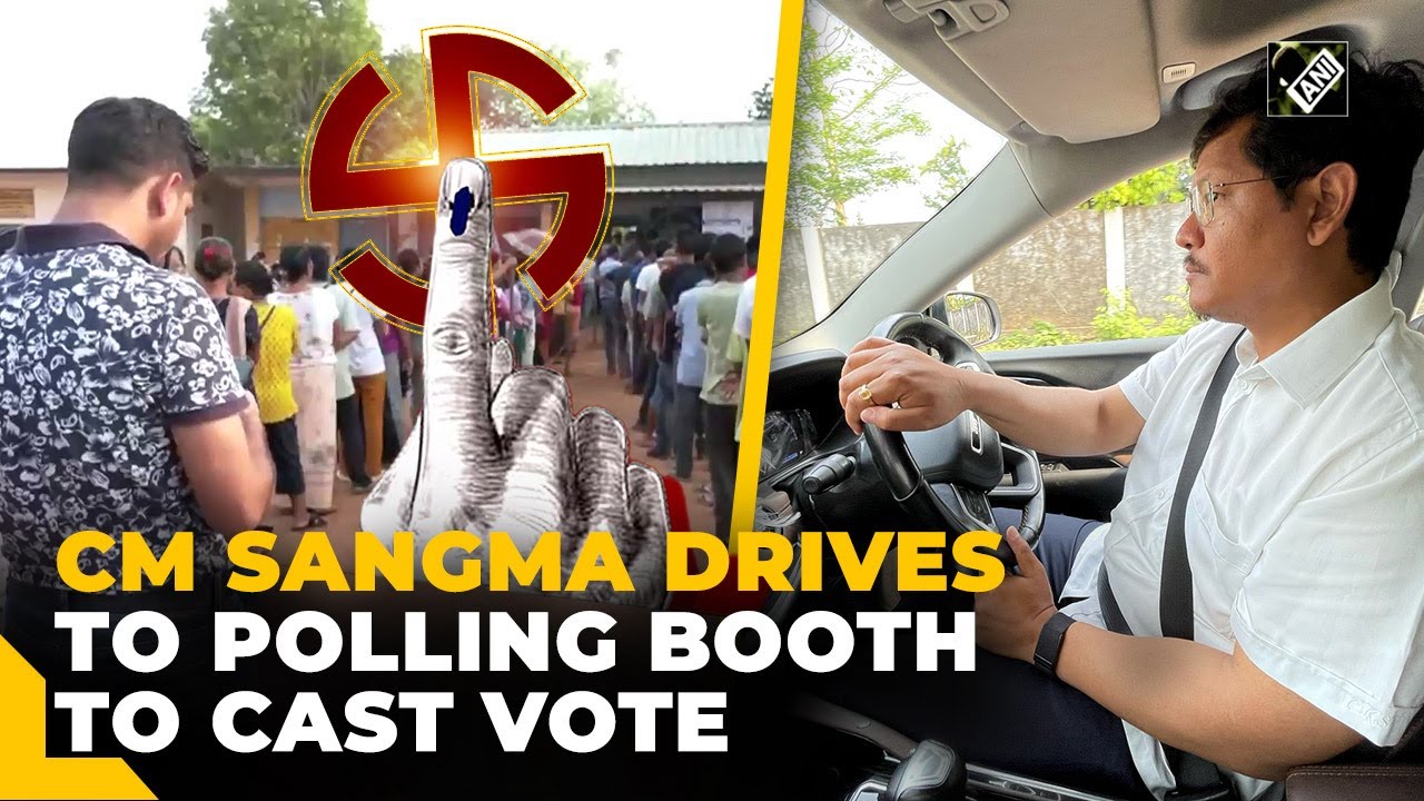 Lok Sabha Elections 2024: CM Conrad Sangma drives to polling booth to cast vote