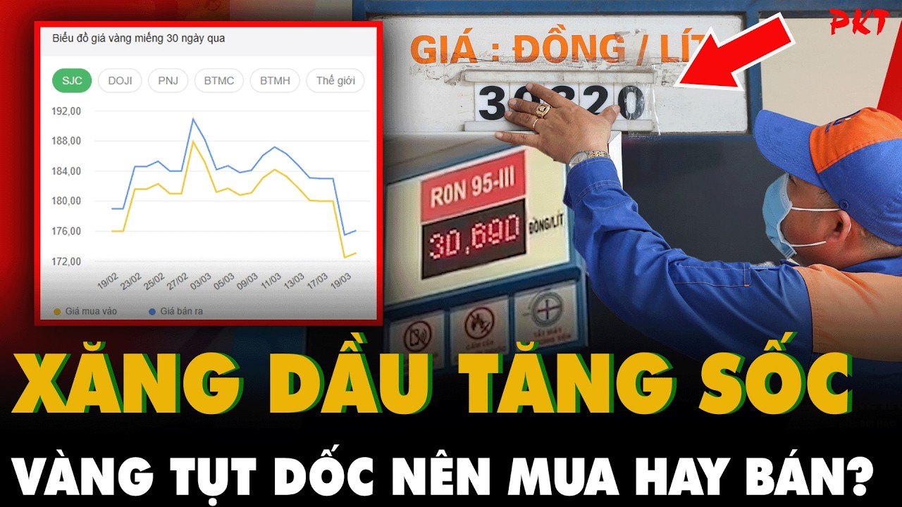 Vì sao XĂNG DẦU TĂNG SỐC giữa đêm: Có loại tăng 5.100đ, Dầu tăng 9.000đ, VÀNG TỤT DỐC giảm 7 triệu?