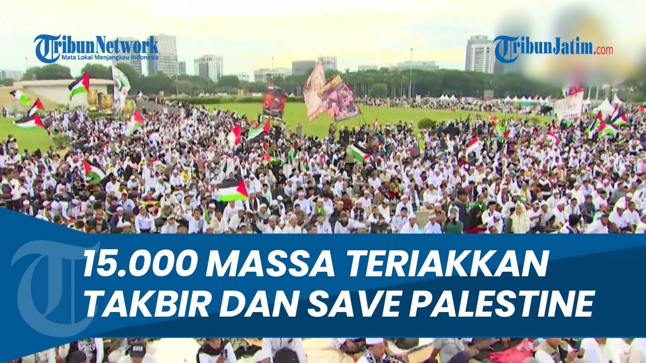 Reuni Akbar PA 212 di Monas Dipimpin Habib Rizieq, 15.000 Massa Teriakkan Takbir & Save Palestine