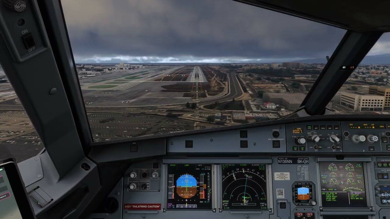 [MSFS 2024] Firm Landing into Los Angeles KLAX | American A321
