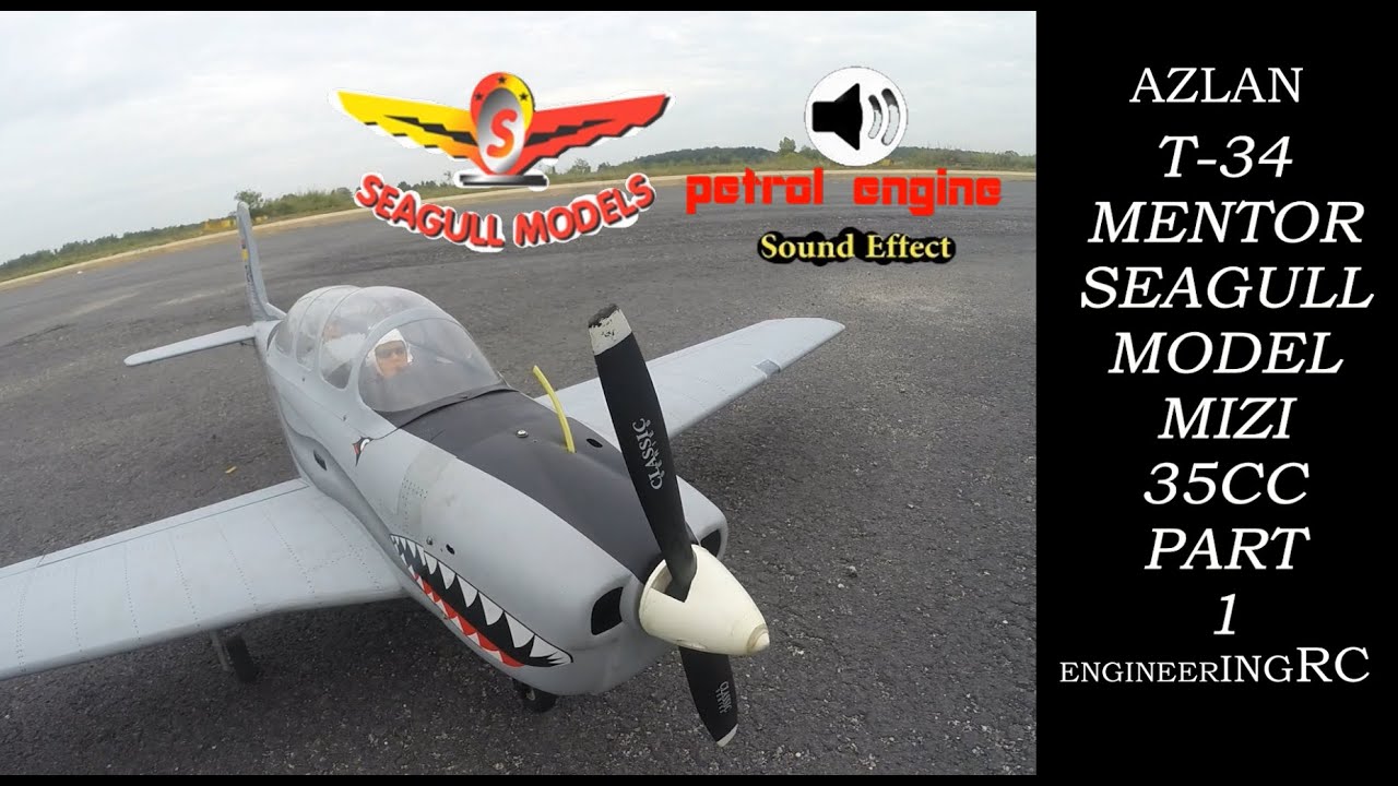 SEAGULL MODELS T-34C turbo Mentor 35cc  [pilot mizi] rc plane malaysia largest rc plane best fly