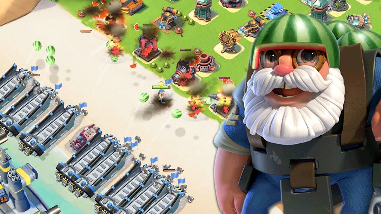 Boom Beach 24 HIGH LEVEL Melon Bombardier Strategy